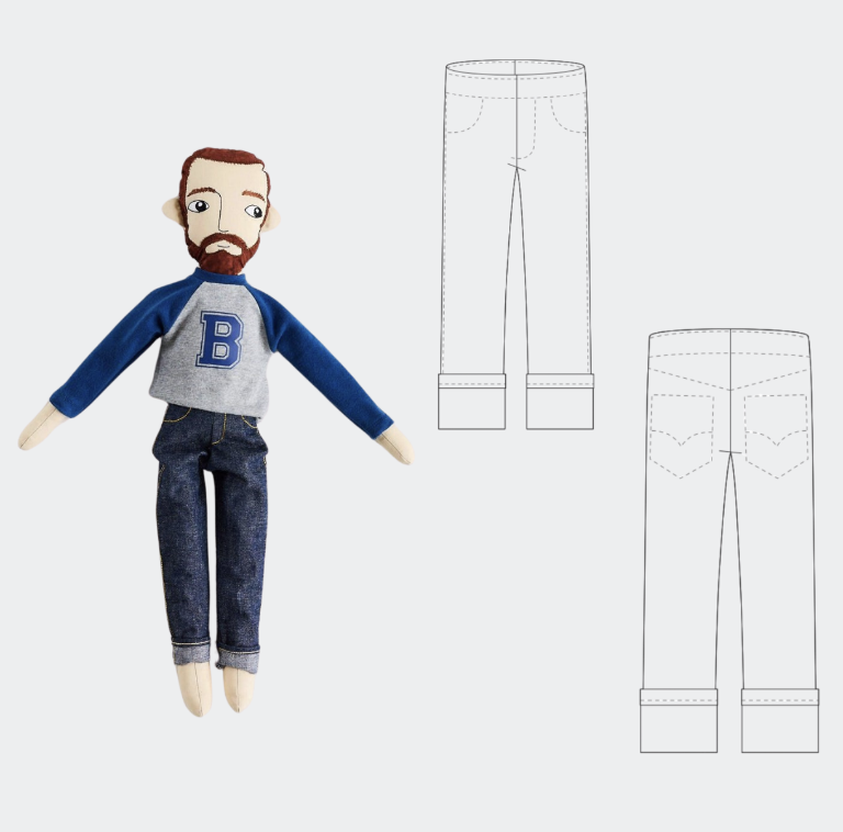 In-the-Hoop Jeans for Rag Doll