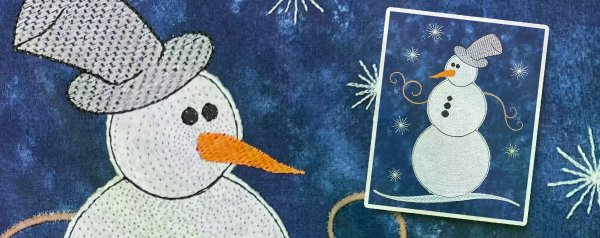 Make Spiral Snowman Embroidery Design