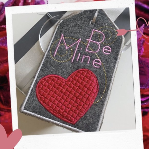 Happy Valentine! - Embroidered Gift Tag