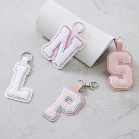 Personalized Chenille Letter Keyring