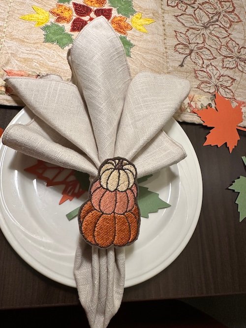 Pumpkin Stack Table Napkin & Table Ring