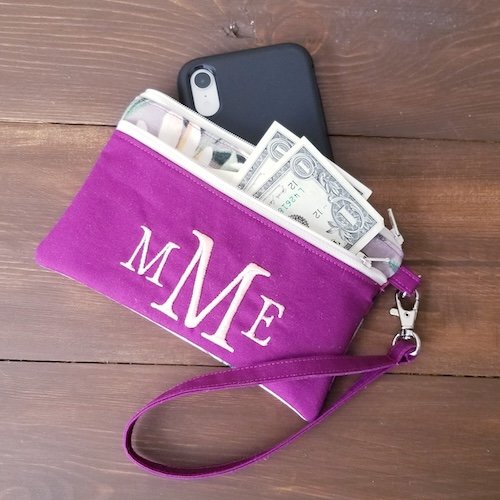 Personalized Monogrammed Zipper Wristlet