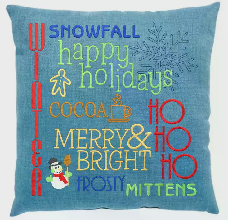 Digitize a Winter Words Embroidery Design