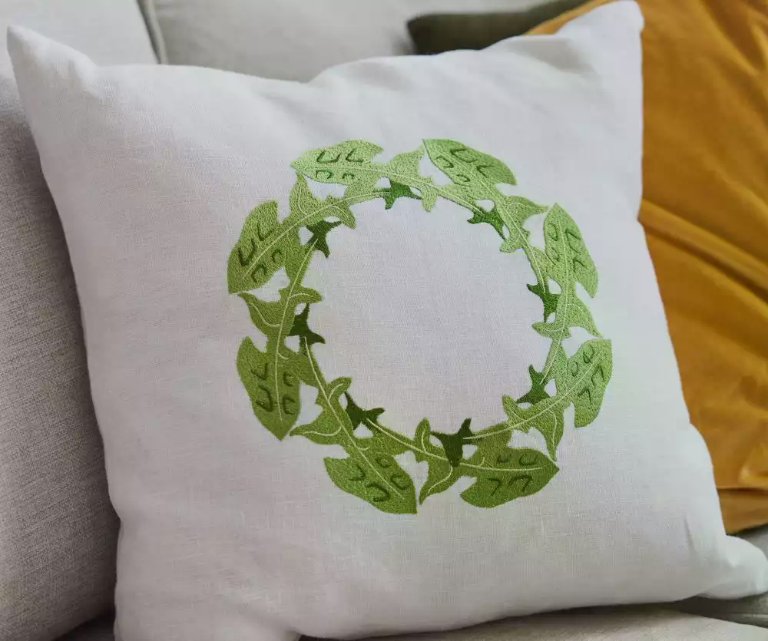 Encore Pillow with Dandelion Embroidery Design