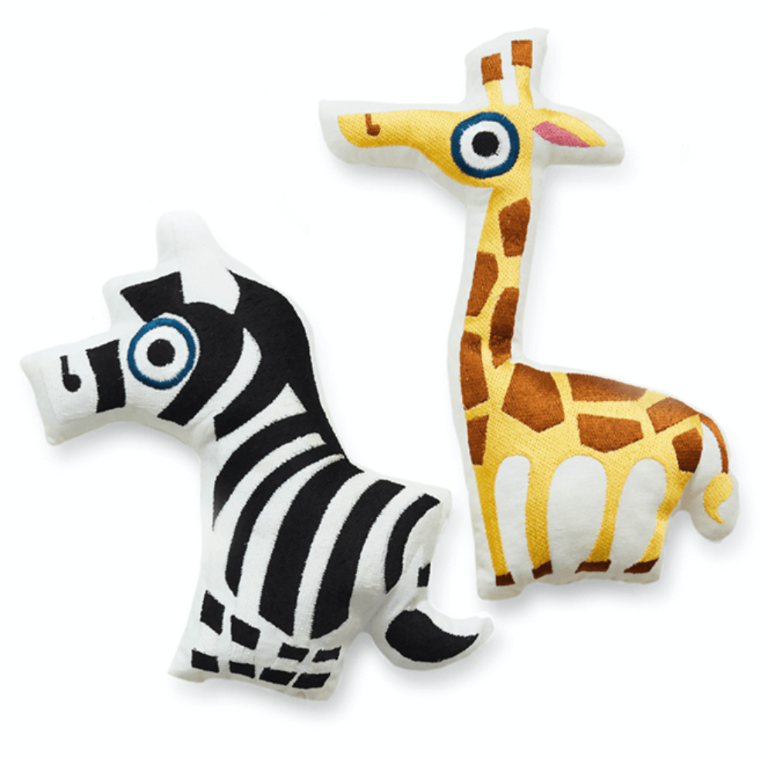 Peluches mignonnes zèbre et girafe