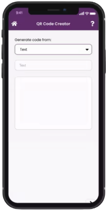 option to generate code from text in the iPhone app