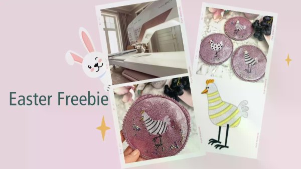 Create Coasters for Easter with this Freebie Embroidery Design