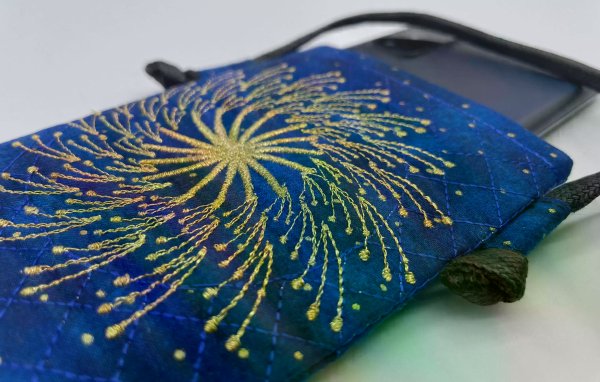 Fireworks Mobile Pouch Embroidery In-the-Hoop
